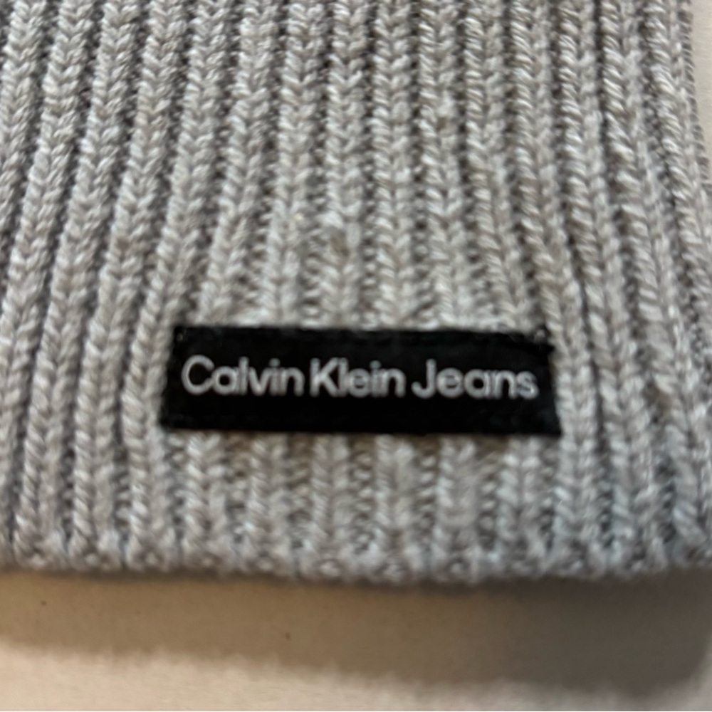 Calvin Klein jeans woven‎ gray/white sweater SZ L. Faire Isle Cotton - Picture 3 of 6